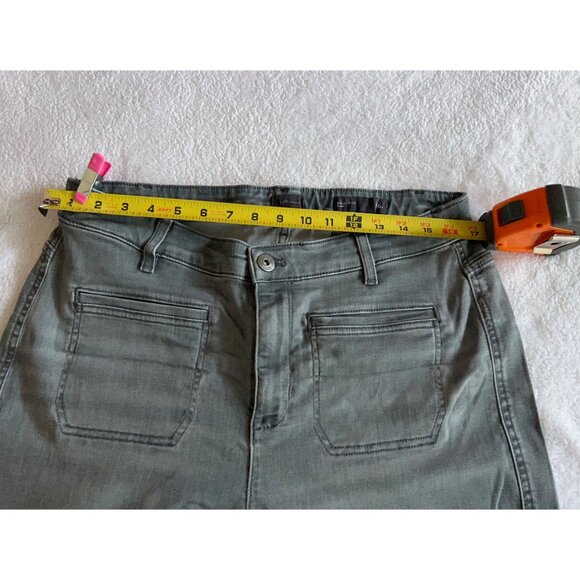 J Jill Jeans Womens 16 Petite Gray Denim High Rise Flare Stretch Medium Wash - Picture 7 of 13
